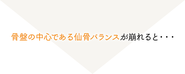 骨盤の中心である仙骨バランスが崩れると・・・