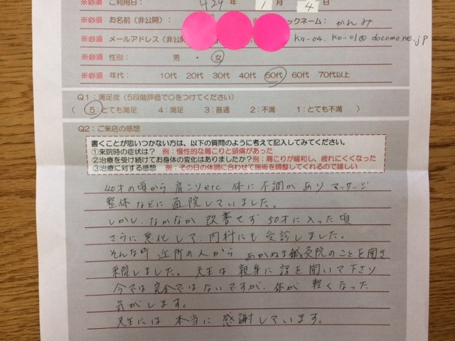 昭和町在住　　５０代女性